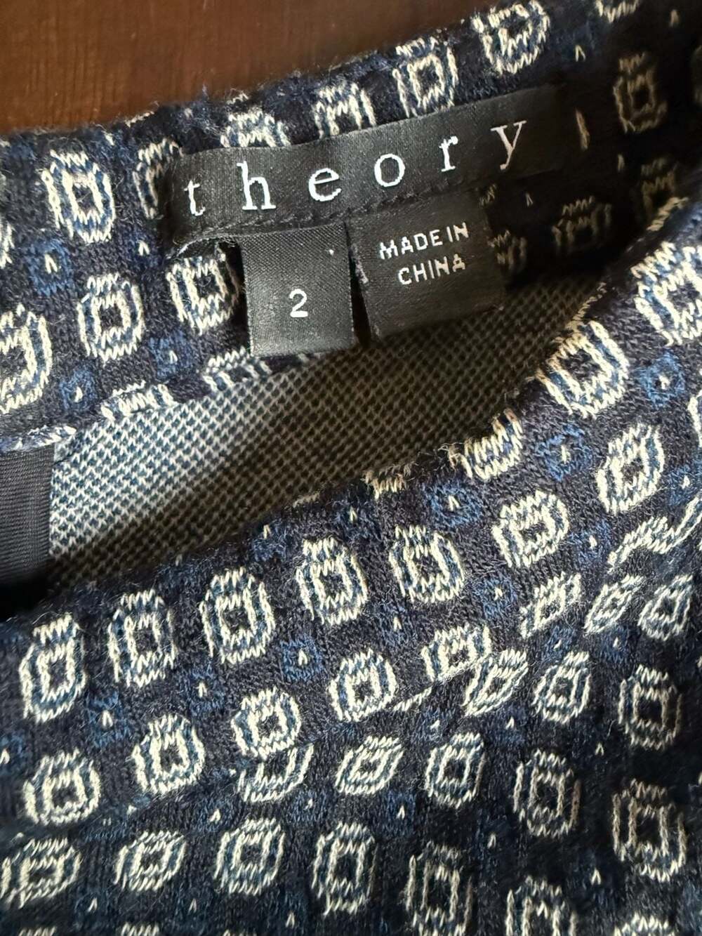 Theory Seraon Palmetto Knit Sleeveless Mock Neck Mini Dress Navy - Picture 5 of 6